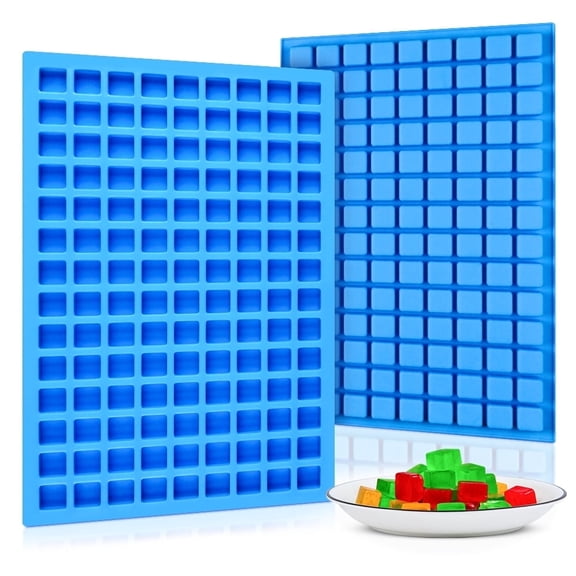 CAKETIME Square Silicone Candy Molds - Mini Silicone Molds for Hard Candy, Chocolate, Gummy, Ice Cubes 2 Pack