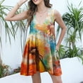 thumbnail image 5 of Viikei Womens Summer Dresses,Dresses for Women Plus SizeWomen's Summer Print Casual Loose Sleevless V-Neck Dress Multicolor XXL, 5 of 6