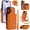 Orange, variant on For Apple iPhone 16 Pro Max RFID Blocking Wallet Case Magnetic Flip Cover Multi-Card Slots Zipper Pocket With 360 ° Rotating Ring Holder Detachable Shoulder Strap And Wrist Strap,Rose gold