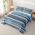 thumbnail image 3 of jejeloiu Coastal Striped Twin Quilt Set For Men Women,Calm Aztec Twin Coverlet Set,Blue Black,2pcs, 3 of 7
