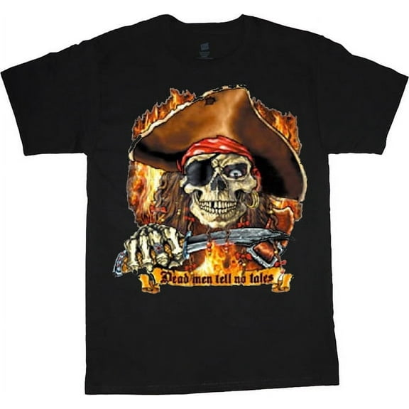 Mens Graphic Tee Dead Men Funny Pirate T-shirt