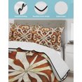thumbnail image 4 of Burnt Orange Retro Twin XL Size Down Alternative Comforter, Lightweight Comforter Quilt Bedding Set with Pillow Shams Ethnic Flowers Impressionist Art All Seasons Bed Comforter Duvet Insert 68"x98", 4 of 7