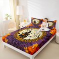 thumbnail image 3 of Manfei Cartoon Halloween King Sheets,Hello Fall Foliage Print Bedding,4pcs,1 Flat Sheet,1 Fitted Sheet and 2 Pillowcases, 3 of 6