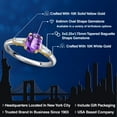 thumbnail image 2 of Gem Stone King 10K Two Tone Gold Purple Amethyst and Lab Grown Diamond Engagement Ring for Women | 1.50 Cttw | Oval Checkerboard 8X6MM | Gemstone February Birthstone | Size 6, 2 of 6