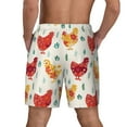 thumbnail image 4 of Daiia Flower Chicken Mens Swim Trunks Swim Shorts Quick Dry Swim Shorts with Mesh Lining Pockets-3X-Large, 4 of 9