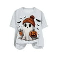 thumbnail image 4 of enyan Halloween Tshirts Women Witch Halloween T Shirt Women Vintage Graphic Tees Shirt Short Sleeve Casual Funny Halloween Party Shirts White,M, 4 of 4