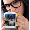 thumbnail image 2 of 3drose, Mighty Merced River Falls of Yosemite, 11oz Two-tone Yellow Mug, 2 of 6