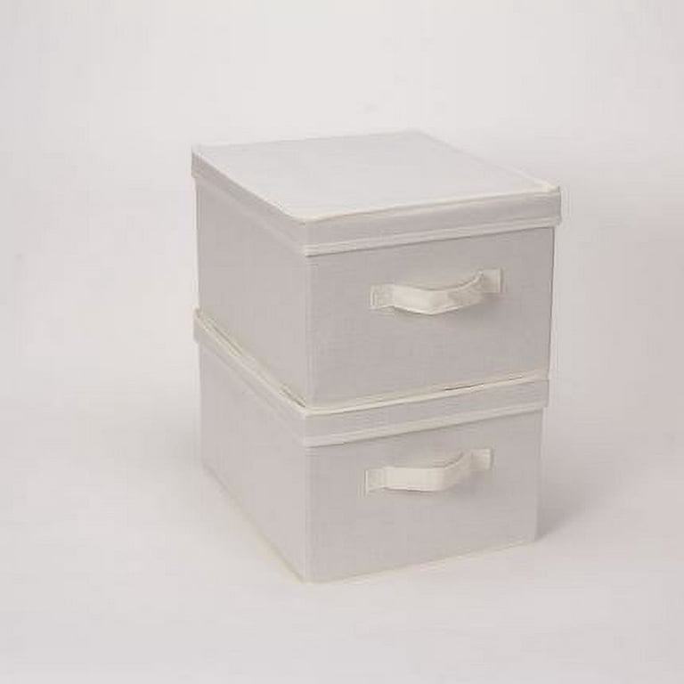 Household Essentials Large Canvas Storage Box with Lid 