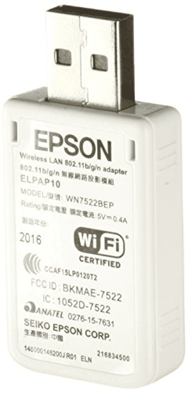 Wireless LAN Module ELPAP10 For Projectors | WiFi Adapter For Epson Projectors, Compatible With IProjection App