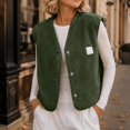 thumbnail image 6 of Vixolx Womens Cropped Sherpa Vest V Neck Button Down Sleeveless Fuzzy Fleece Jacket with Side Pockets Casual Loose Warm Fall Outerwear, 6 of 8