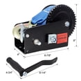 thumbnail image 5 of S-HOME 2000LBS Hand Winch, 26FT Blue Strap, Dual-Speed 4:1/2.4:1 Gear, Two-Way Ratchet for Trailer, Boat, ATV, 5 of 12