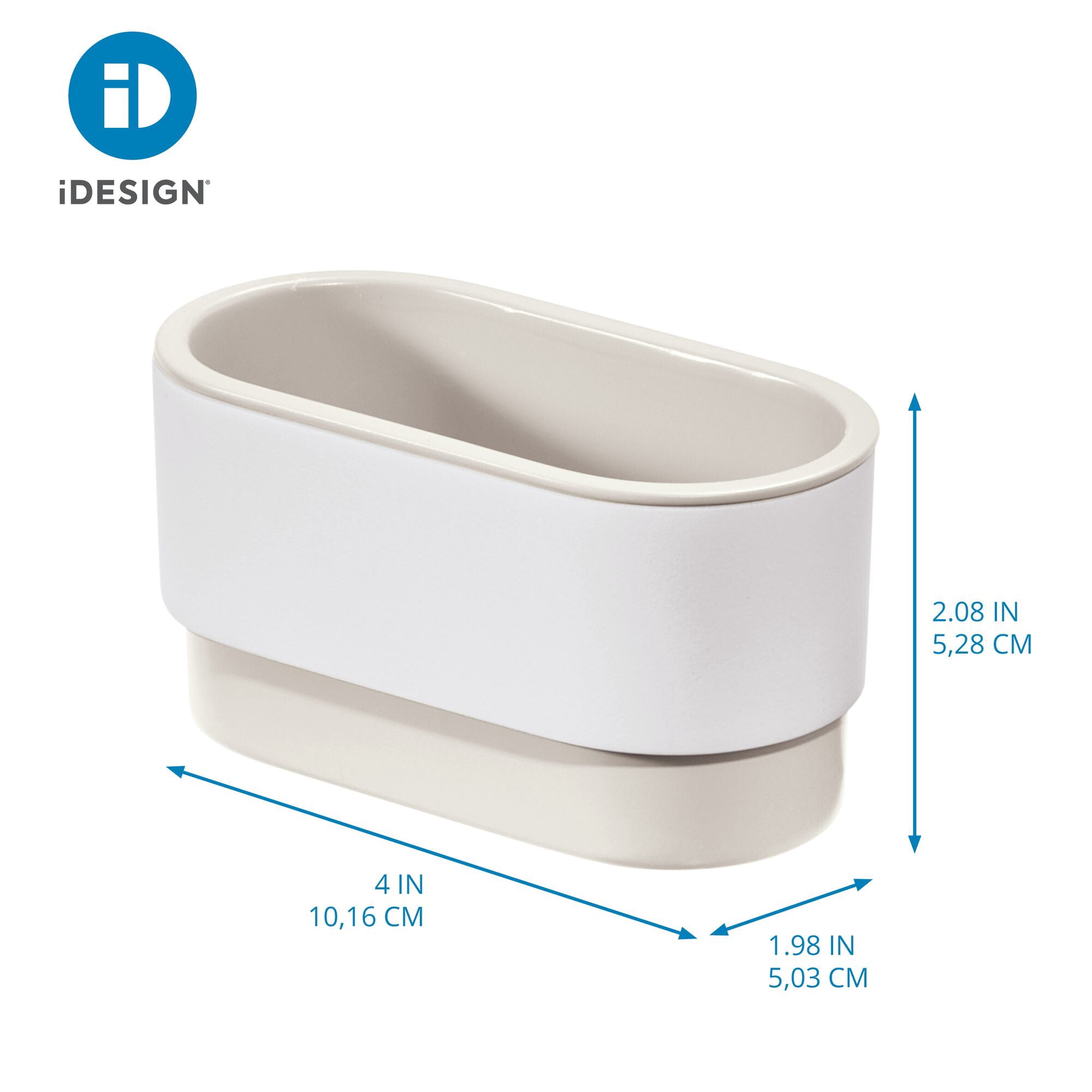 iDesign Adhesive Soap Dish – Orleans Collection - Coconut/White