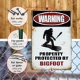 thumbnail image 3 of Funny Sasquatch Gift Metal Sign Warning Property Protected by Bigfoot Gifts Tin Signs Vintage Garage Garden Forest Back Yard Decor for Wall/Porch 12 x 8 Inches Outdoor & Indoor, 3 of 10