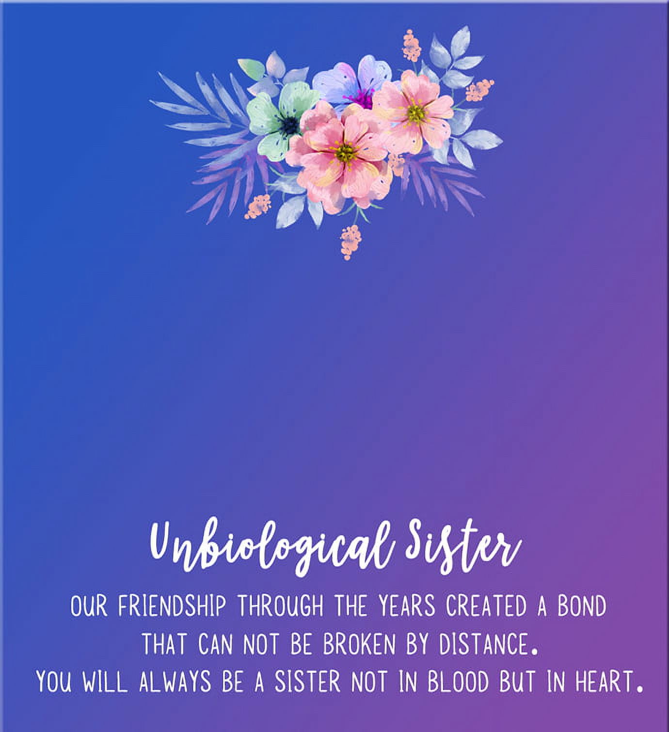 Anavia Unbiological Sister Gift Jewelry, Soul Sister Card Necklace, Sister Best Friend Gift, Big Little Sorority Card Gift-[Two Silver Cube, Blue-Purple Gift Card]