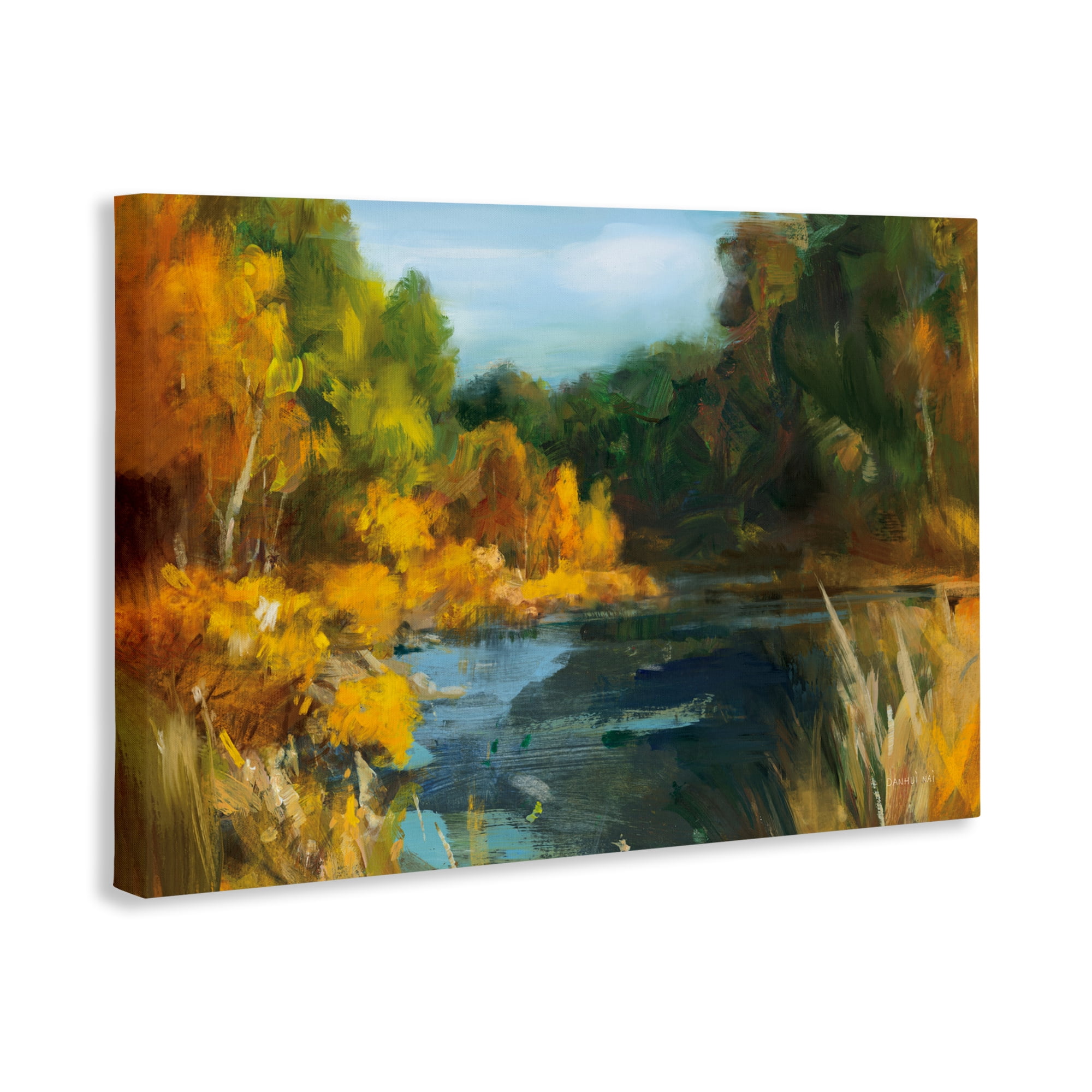 Stupell Industries Autumn River Bend Abstract Canvas Wall Art, design by Danhui Nai