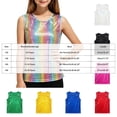 thumbnail image 4 of mgoYE Girls Metallic Outfit Crop Top Sleeveless Shirt Sequin Tee Loose Blouse(Green,11-14 Years), 4 of 7