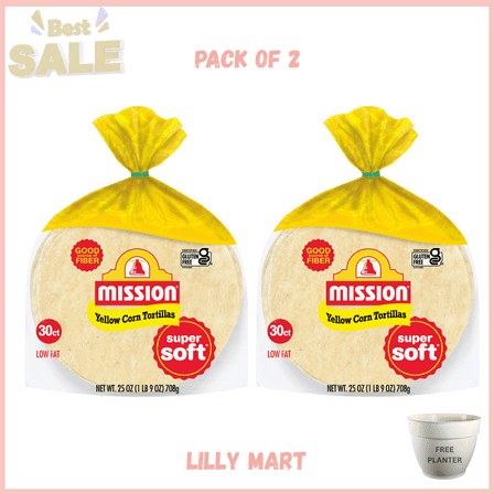 Mission Super Soft Yellow Corn Tortillas, 30 Count pack of 2