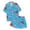 Sky Blue, variant on Kids Girls Christmas Pjs Set Printed Satin Pajama Set Short Sleeve 2 Piece Sleepwear Button-Down Christmas Outfit Girl Girls Pajamas 6-7 Years