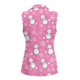 thumbnail image 3 of Uorisanigo Christmas Pink Snowman Women's Sleeveless Vest Blazer with Pockets Waistcoat Vest for Women V Neck Loose Blazer Vests Casual Outerwear Size 2XL, 3 of 7