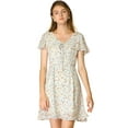 thumbnail image 1 of INSPIRE CHIC Women's Floral Lace-up Chiffon Dress, 1 of 6