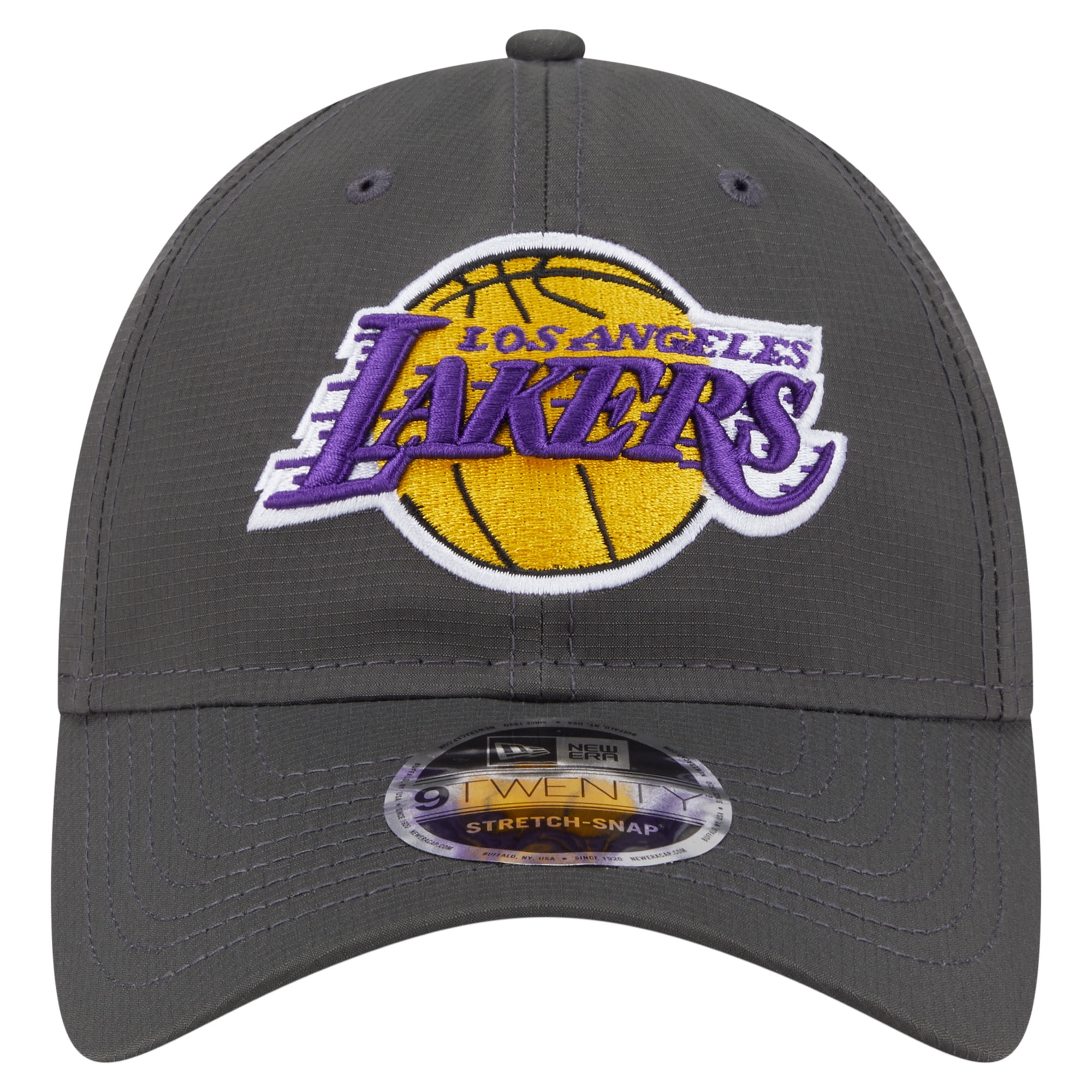 Men's New Era Charcoal Los Angeles Lakers Active Ripstop 9TWENTY Adjustable Hat