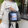 thumbnail image 3 of Hzzsbu TV Design Ita Bag Badge Pin Display Backpack Pu Leather Shoulder Bag for Music Festival Anime Activities, 3 of 7