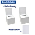Ballot Box for Suggestions Donations Raffles White Glossy Cardboard