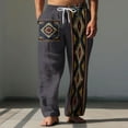 thumbnail image 2 of successthop Pajama Pant Men Vintage Printed Plus Size Wide Leg Pants with Pockets Elastic Trousers Drawstring Loungewear, 2 of 5