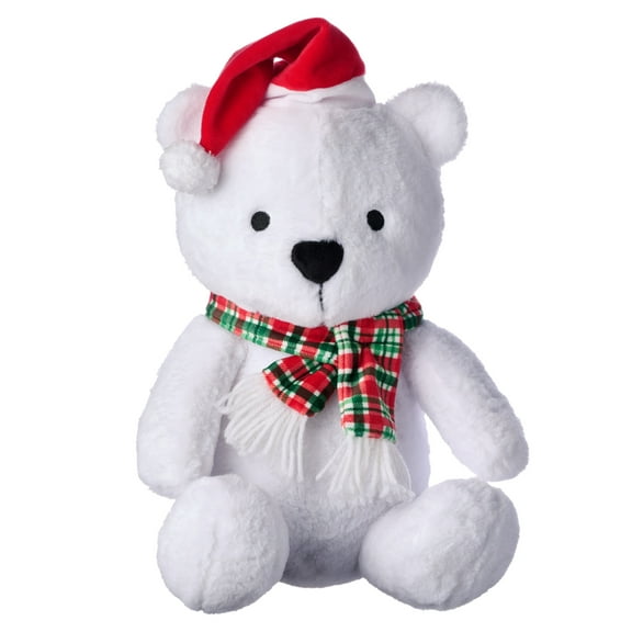American Greetings 12 in. Christmas Plush White Bear (1-Count)