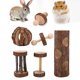 thumbnail image 2 of Jaula de juguete divertida para mordisquear de madera para hámster pequeño, juego de 5 para mascotas pequeñas (color aleatorio), 2 of 11