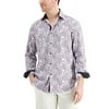 Tallia WHITE/BLACK Men's Slim-Fit Paisley Shirt & Face Mask L 17-17.5 34/35