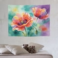 thumbnail image 2 of Watercolor Poppy Flower Tapestry, Vibrant Floral Wall Hanging for Bedroom, Living Room, 40x30in, 2 of 8