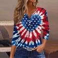 thumbnail image 2 of ASDFVBKG American Flag Shirts Womens V Neck Patriotic Shirts, 1776-2026 250th Anniversary Memorial Day Shirts for Women Blue 2XL, 2 of 5