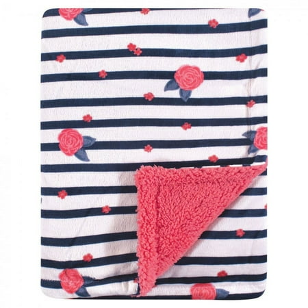 UPC: 0660168950540 | Yoga Sprout Baby Girl Mink and Faux Shearling Plush Blanket  Wild Floral  One Size