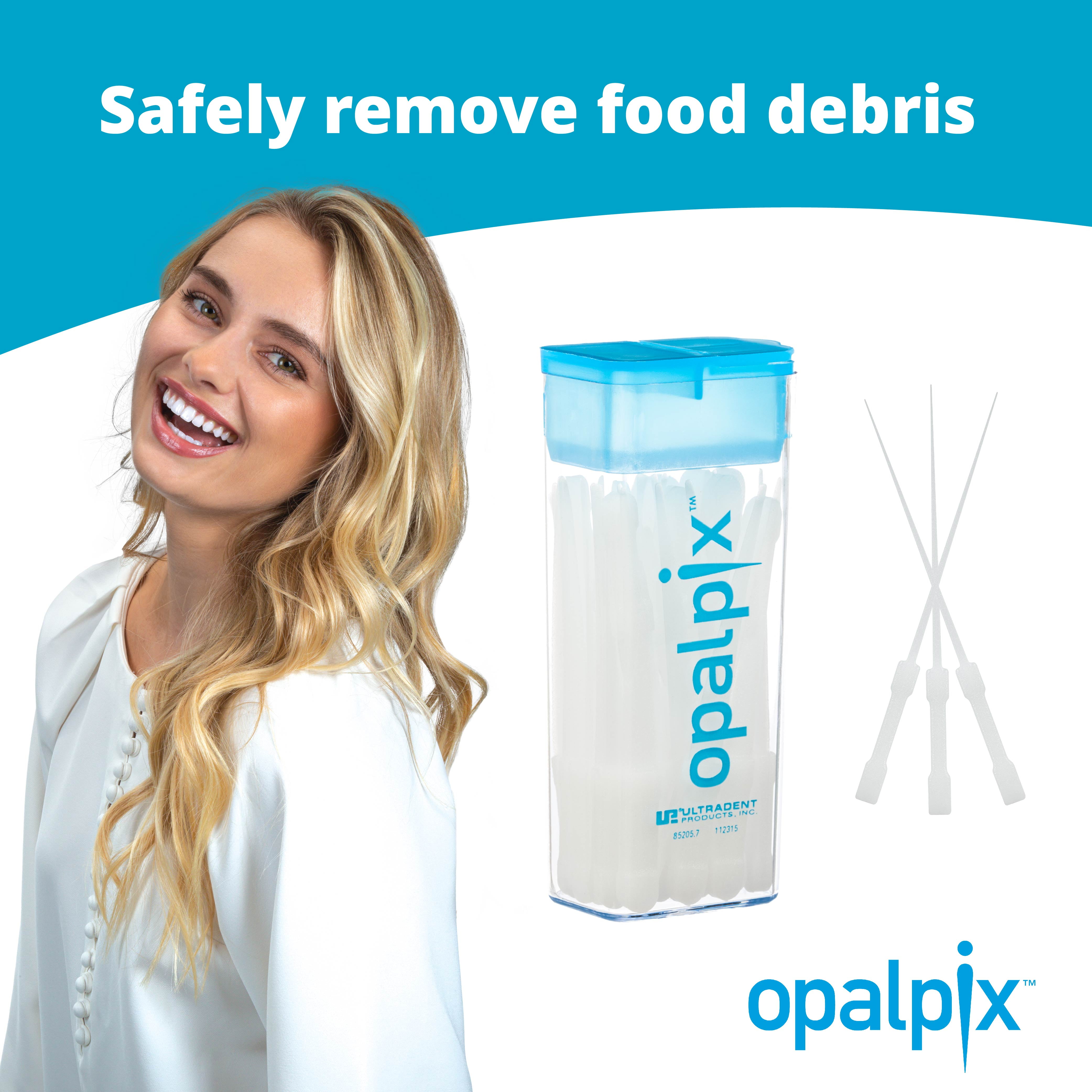 OpalPix Dental Picks (6 Packs) 32ct per Pack. Plastic Tooth Oral Care Soft Toothpicks by Opalescence