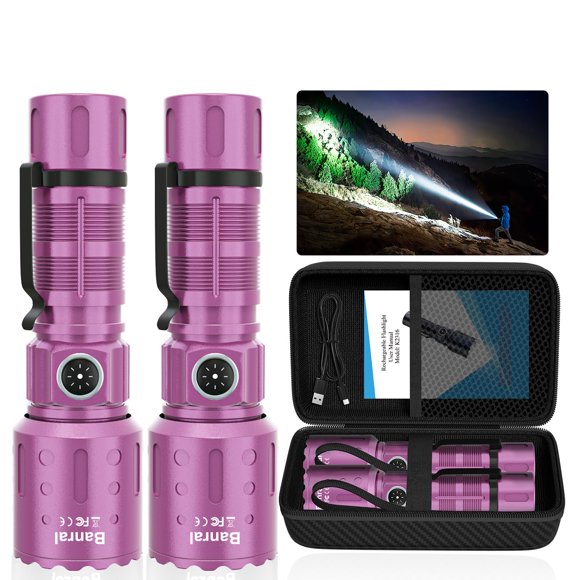 Linterna Banral High Lumens 20000LM 1500m recargable púrpura