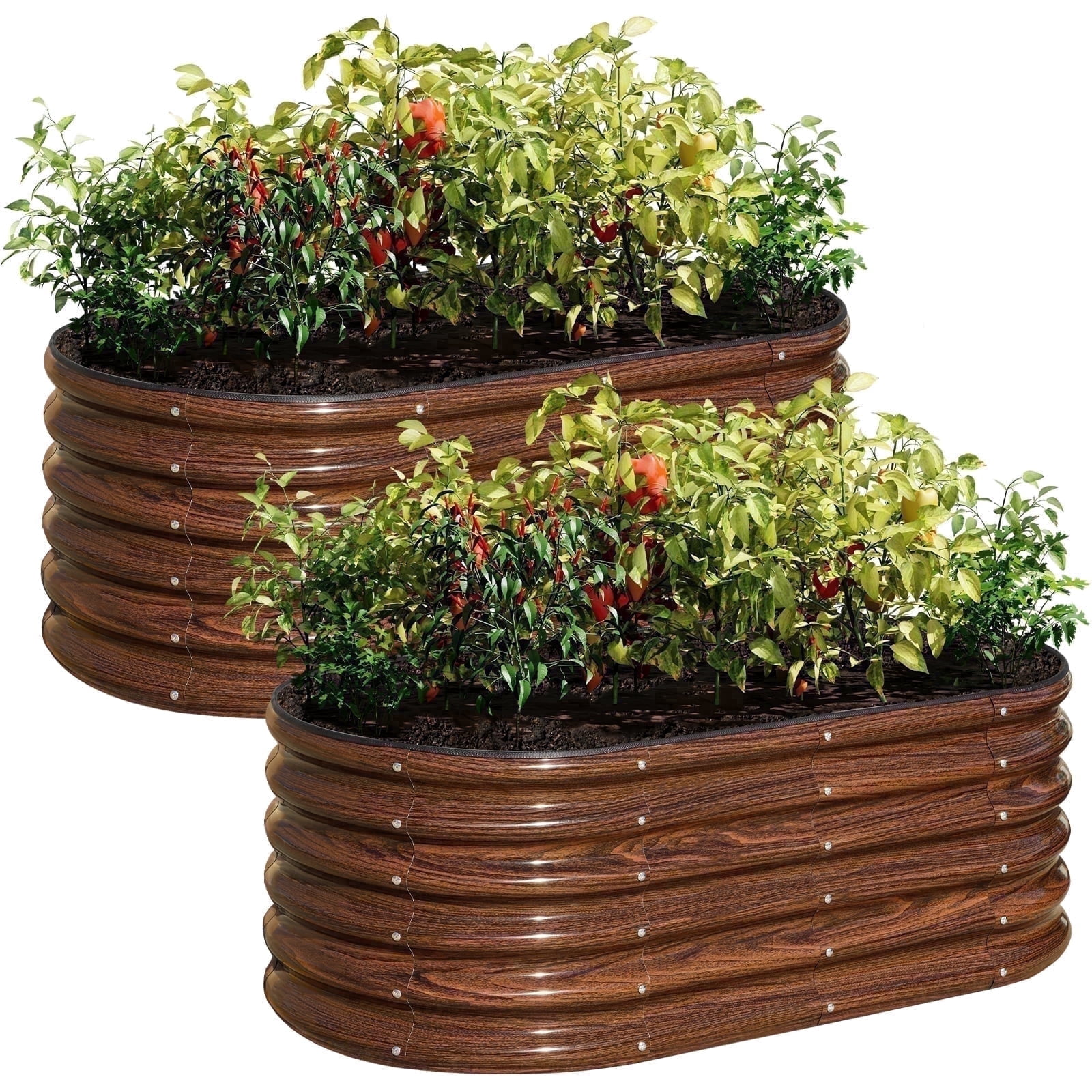 SnugNiture 2-Pack Raised Garden Bed 4x2x1.5 Ft Brown photo 8