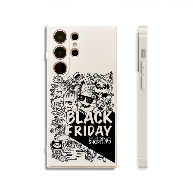 Mejora la protección y el estilo de tu iPhone con una vibrante funda plateada mate de doble capa con dibujos animados