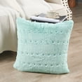 thumbnail image 4 of Home Soft Things Stitching Jacquard Faux Fur Throw Pillow Cover 2 Piece Set - Bleached Aqua - 20" x 20", 4 of 6