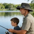 thumbnail image 4 of Fathers Day Gifts Under $15, Solar Powered Fan Hat with 2 Removable Fans Wide Brim Sun Hat for Outdoor Fishing, Hiking Gardening, USB Solar Charging 1 Pair Arm Sleeve, 4 of 8
