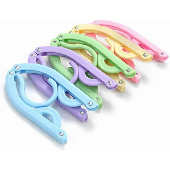 5-Pack Portable Travel Hangers, Foldable Clothes Hanger for Cruise Ship, Vacation, Business Trip - Compact Drying Rack with Non-Slip Clips, Space-Saving Essentials Accessories