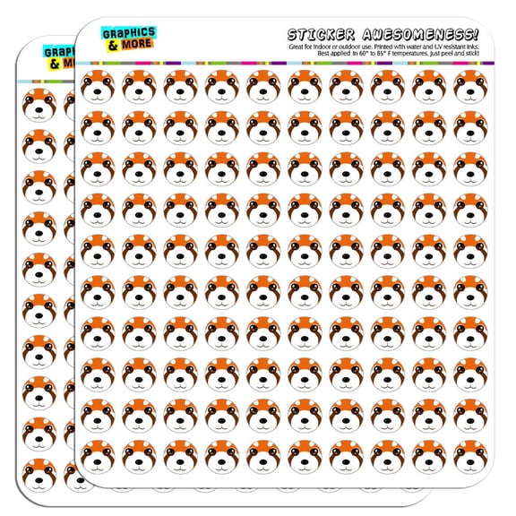 Red Panda Face 1/2" (0.5") Scrapbooking Crafting Stickers