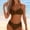 Coffee, variant on Avirosel Women's Nylon Two-Piece High Cut Swimsuit Casual Solid Color Bikini for Vacation Swimming Pool Beach Summer Outfits Purple