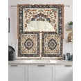 thumbnail image 2 of Boho Southwestern Kitchen Curtains Sets 36 Inch Length with Valance, Orange Blue Traditional Ethnic Classical Swag Valances and Tiers Curtain Set Drapes Swag Curtains for Living Room, Bathroom, 2 of 6