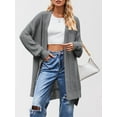 thumbnail image 4 of Long Cardigan Sweaters for Women Fall Trendy Oversized Open Front Winter Coat Grey L, 4 of 9