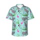 thumbnail image 1 of Balery Hippo With Flamingos And Crocodiles Camisas hawaianas de manga corta para hombre, camisas playeras de corte holgado, camisas de vacaciones con botones,3X-Large, 1 of 7