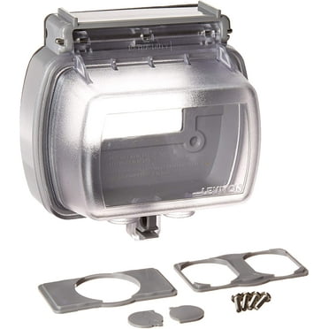 Leviton 5981-UCL While-in-Use Cover for GFCI/Decora Duplex and Single Outlet, Horizontal, Clear