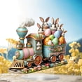 thumbnail image 3 of YWIYIUD Easter RabbitEggs Decorations Spring Easter Centerpieces Cartoon Cute 2D Acrylic BunnyEgg TrainFlower Figurines Table Ornament for Farmhouse Home Kitchen Easter Party,Birthday Gifts, 3 of 9