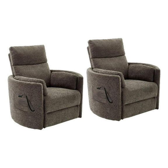 Pemberly Row Contemporary Brown Power Lift Glider Recliner Two Pack