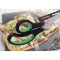 thumbnail image 4 of Tijeras para pizza de acero inoxidable, color verde, 28 cm, tijeras de cocina con pala para pizza desmontable, (multifunción, no solo para pizza) Ayudante de cocina, 4 of 5